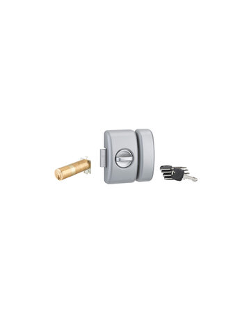 THIRARD - Verrou à bouton Universel ajustable pour entrée  HG 5+  dim. cylindre de 35 à 80mm  acier  5 clés  epoxy argent