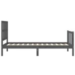 vidaXL Cadre de lit et tête de lit gris 100x200 cm bois massif