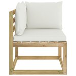 vidaXL Canapés d'angle de jardin 2Pièces et coussins Pin imprégné de vert