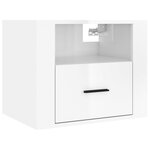 vidaXL Tables de chevet murales 2 Pièces Blanc brillant 50x36x40 cm