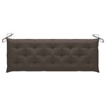 vidaXL Banc de jardin avec coussin taupe 150 cm Bois de teck massif