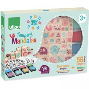 Coffret 56 tampons mandalas avec encreurs