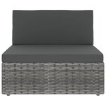 vidaXL Salon de jardin 6 Pièces avec coussins Gris Résine tressée