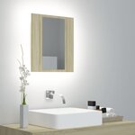 vidaXL Armoire à miroir à LED de bain Chêne sonoma 40x12x45 Acrylique