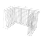 vidaXL Cadre à gabion de poubelle double Acier 180 x 100 x 120 cm