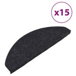 vidaXL Tapis d'escalier autocollants 15 Pièces 65x22 5x3 5 cm Anthracite