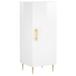 vidaXL Buffet haut Blanc brillant 34 5x34x180 cm Bois d'ingénierie