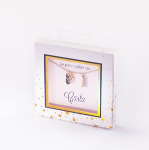 Collier prénom carla avec pendentif chat
