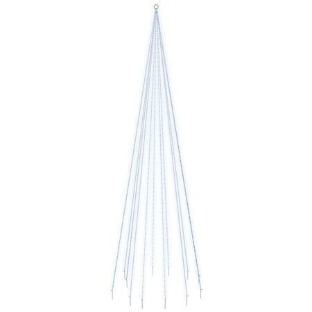 vidaXL Sapin de Noël sur mât de drapeau 732 LED Blanc froid 500 cm