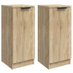vidaXL Buffets 2 Pièces Chêne Sonoma 30x30x70 cm Bois d'ingénierie