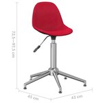 vidaXL Chaises pivotantes à manger lot de 2 rouge bordeaux tissu