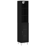vidaXL Buffet haut Noir 34 5x34x180 cm Bois d'ingénierie