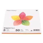 50 feuilles pour origami Fluo 15 x 15 cm