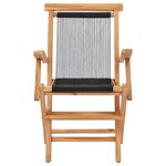 vidaXL Chaises pliables de jardin 2 Pièces Bois de teck solide et corde
