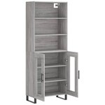 vidaXL Buffet haut Sonoma gris 69 5x34x180 cm Bois d'ingénierie