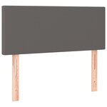 vidaXL Lit à sommier tapissier avec matelas Gris 90x200 cm Similicuir