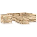 vidaXL Salon de jardin 8 Pièces Bois de pin imprégné de vert
