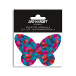 Sachet de 6 étiquettes - motifs papillons/cœurs
