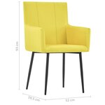 vidaXL Chaises à manger avec accoudoirs lot de 2 jaune tissu