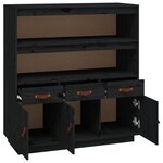vidaXL Buffet haut Noir 100x40x108 5 cm Bois massif de pin