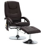 vidaXL Fauteuil de massage avec repose-pied marron similicuir