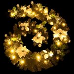 vidaXL Guirlande de Noël avec lumières LED Noir 2 7 m PVC