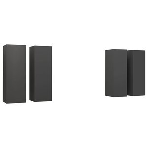 vidaXL Meubles TV 4 Pièces Gris 30 5x30x90 cm Aggloméré