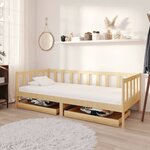 vidaXL Lit de repos avec tiroirs 90x200 cm Bois de pin massif