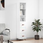 vidaXL Buffet haut Blanc 34 5x34x180 cm Bois d'ingénierie