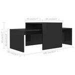 vidaXL Ensemble de tables basses Noir brillant 100x48x40 cm Aggloméré