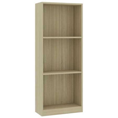 vidaXL Bibliothèque à 3 niveaux Chêne sonoma 40x24x108 cm Aggloméré