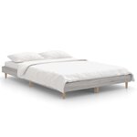 vidaXL Cadre de lit sonoma gris 120x190 cm bois d'ingénierie
