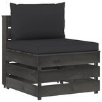 vidaXL Salon de jardin 12 Pièces avec coussins Bois imprégné de gris