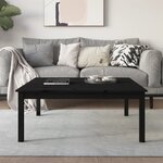 vidaXL Table basse Noir 100x100x40 cm Bois massif de pin