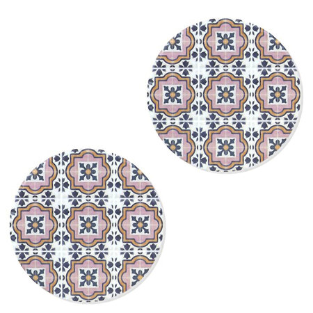 Set de 2 sous-verres motif carreaux de ciment