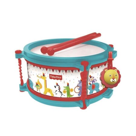 FISHER PRICE Tambour - Diametre 16 cm - Avec boîte plastique