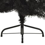 vidaXL Demi sapin de Noël artificiel avec support Noir 180 cm PVC