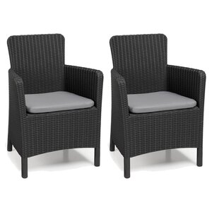 Allibert Chaises à dîner de jardin 2 Pièces Trenton Graphite
