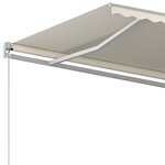 vidaXL Auvent rétractable automatique et poteaux 3x2 5 m Crème