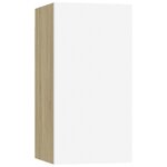 vidaXL Meuble TV Blanc et chêne sonoma 30 5x30x60 cm Aggloméré