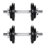 Tectake Set de 2 Haltères de Musculation et Poids en Acier et Fonte - 2 x 10 kg