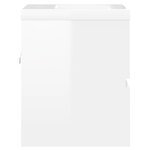 vidaXL Armoire d'évier avec lavabo intégré Blanc brillant Aggloméré
