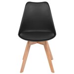 vidaXL Chaises à manger lot de 6 Noir Plastique