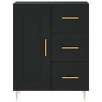 vidaXL Buffet haut Noir 69 5x34x180 cm Bois d'ingénierie
