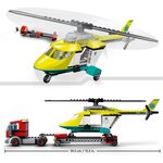 Lego 60343 city great vehicles le transport de l'hélicoptere de secours  camion jouet cadeau pour les enfants des 5 ans