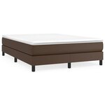 vidaXL Sommier à ressorts de lit Marron 140x200 cm Similicuir