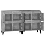 vidaXL Buffets 2 Pièces gris béton 60x35x70 cm bois d'ingénierie