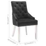 vidaXL Chaises à manger lot de 2 noir velours