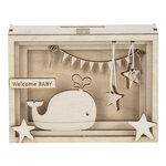 Boîte cadeau en bois 3D"Baby" FSC MixCred  nature  11 5x8 5x5cm kit de 15 pces  boîte 1kit