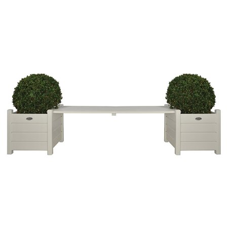 Esschert Design Bacs à fleurs avec banc blanc CF33W